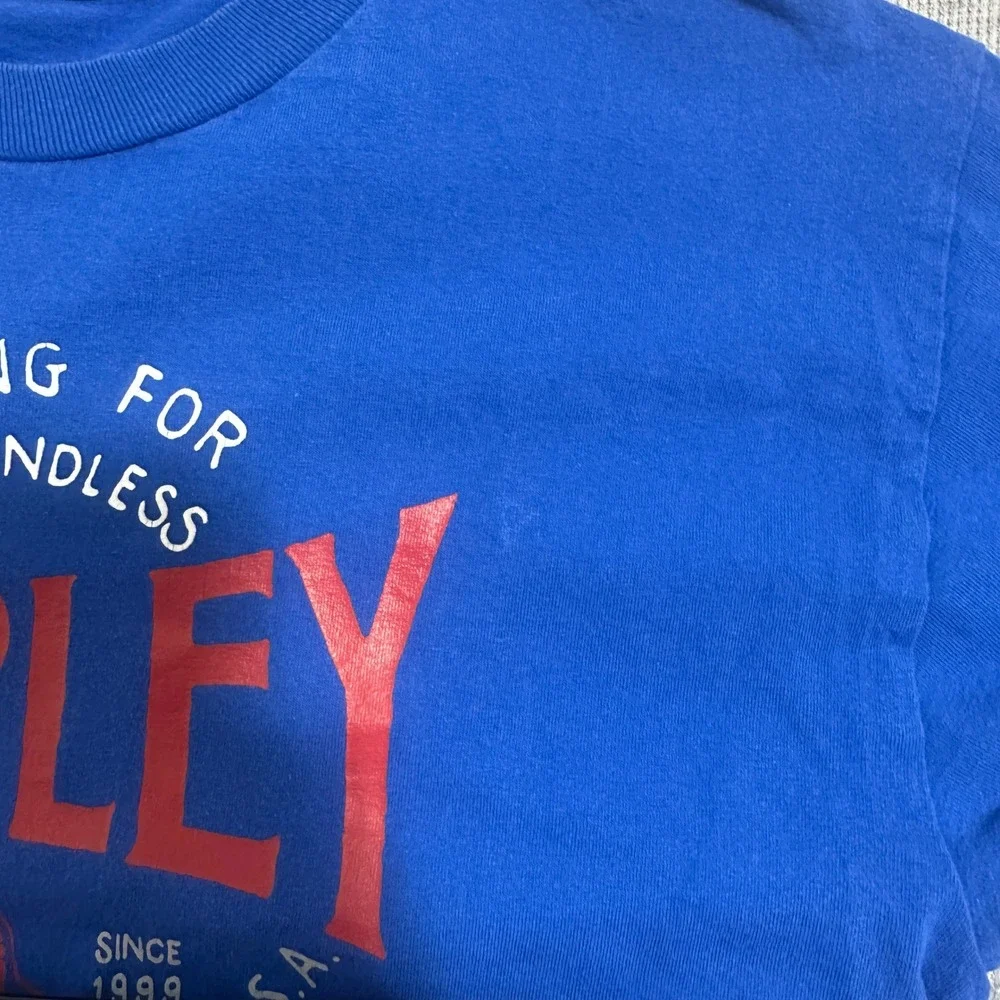 Hurley Graphic T-Shirt Short Sleeve Crew Neck Cotton Surf Tee Blue Mens Medium - Picture 6 of 10